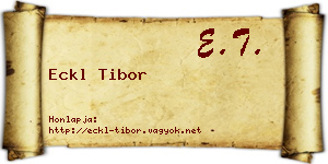 Eckl Tibor névjegykártya